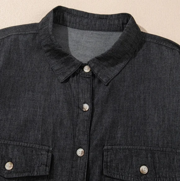 Denim Daydream Buttoned Shirt - Black - Picture 7 of 8
